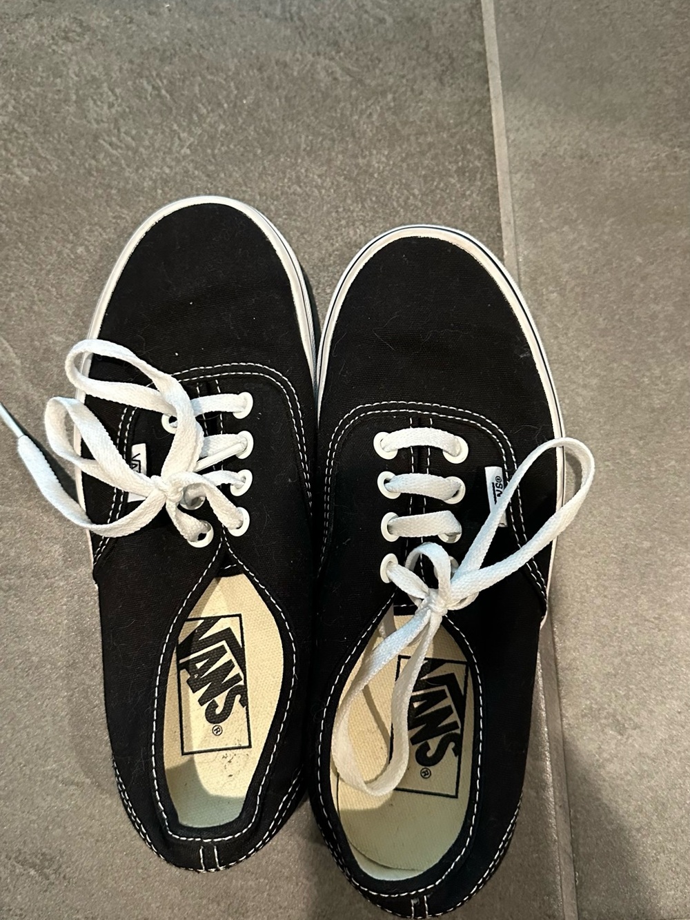 Vans Black Canvas Low-Top Sneakers with White Accents